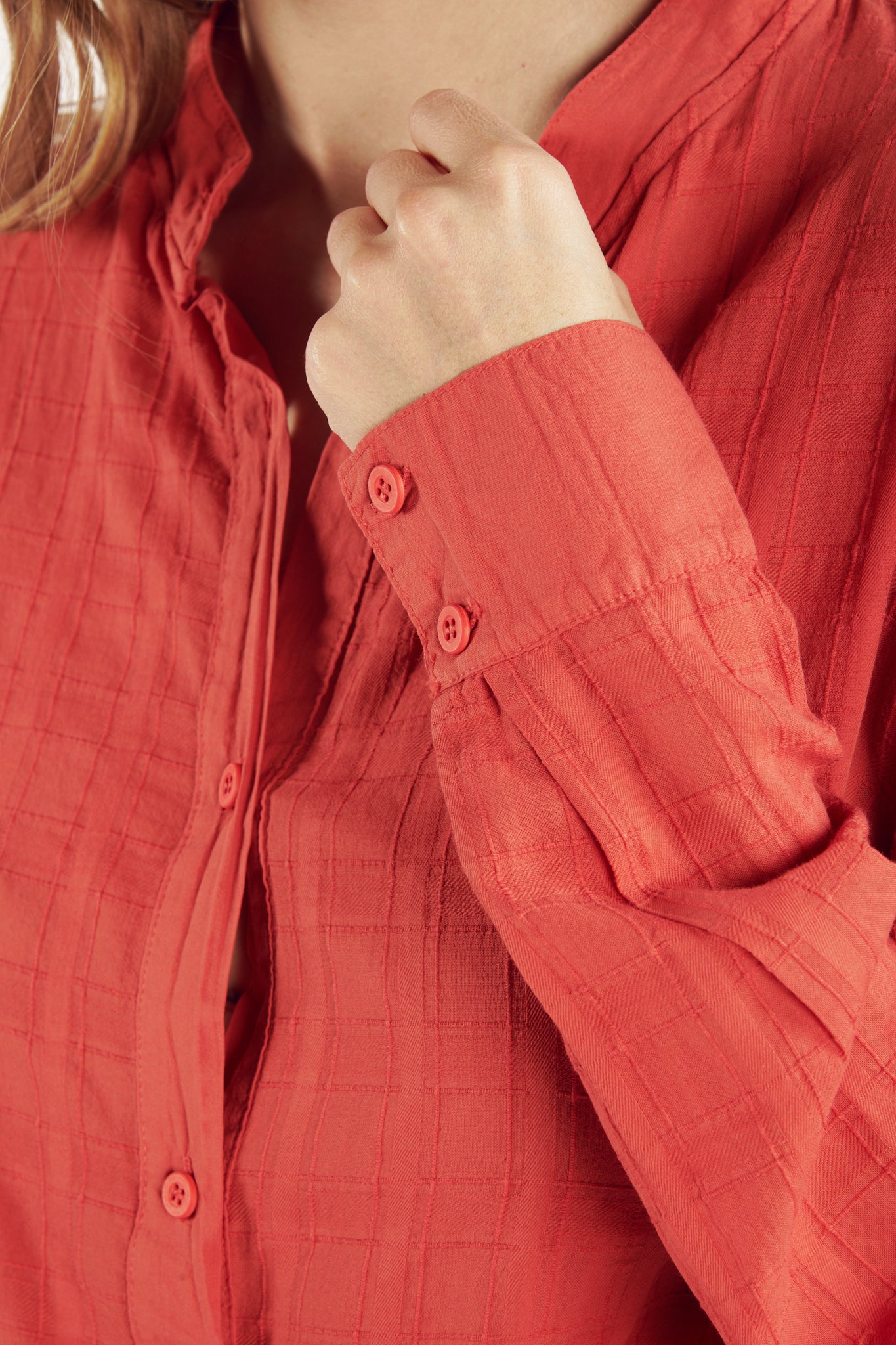 BLOUSE VOILE TEXTURÉ CÉCILE CORAIL