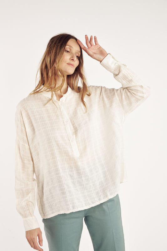 BLOUSE VOILE TEXTURÉ CÉCILE NATUREL