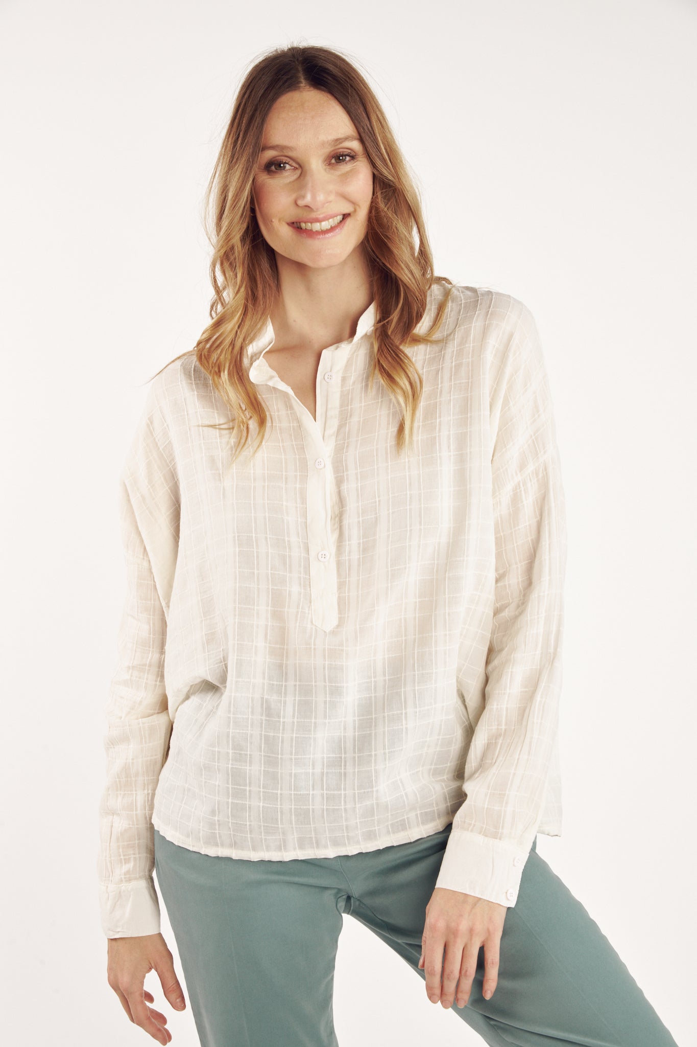 BLOUSE VOILE TEXTURÉ CÉCILE NATUREL