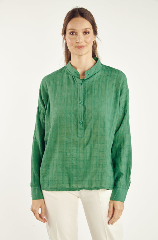 BLOUSE VOILE TEXTURÉ CÉCILE VERT
