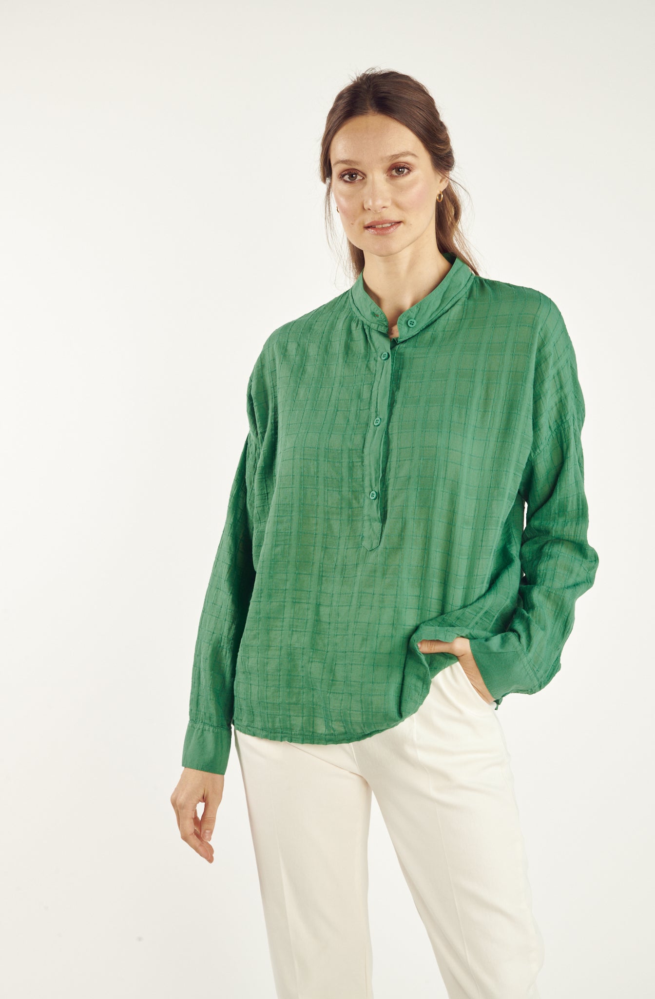 BLOUSE VOILE TEXTURÉ CÉCILE VERT