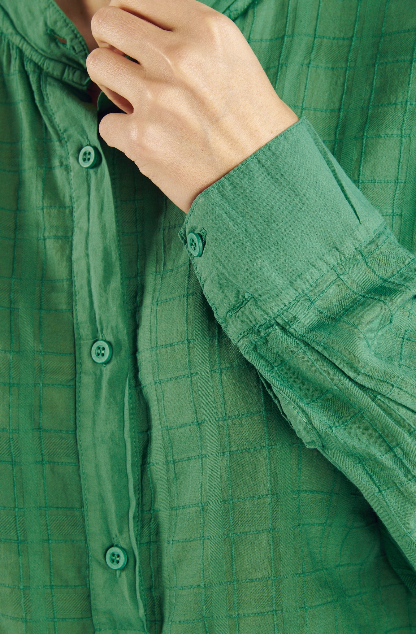 BLOUSE VOILE TEXTURÉ CÉCILE VERT