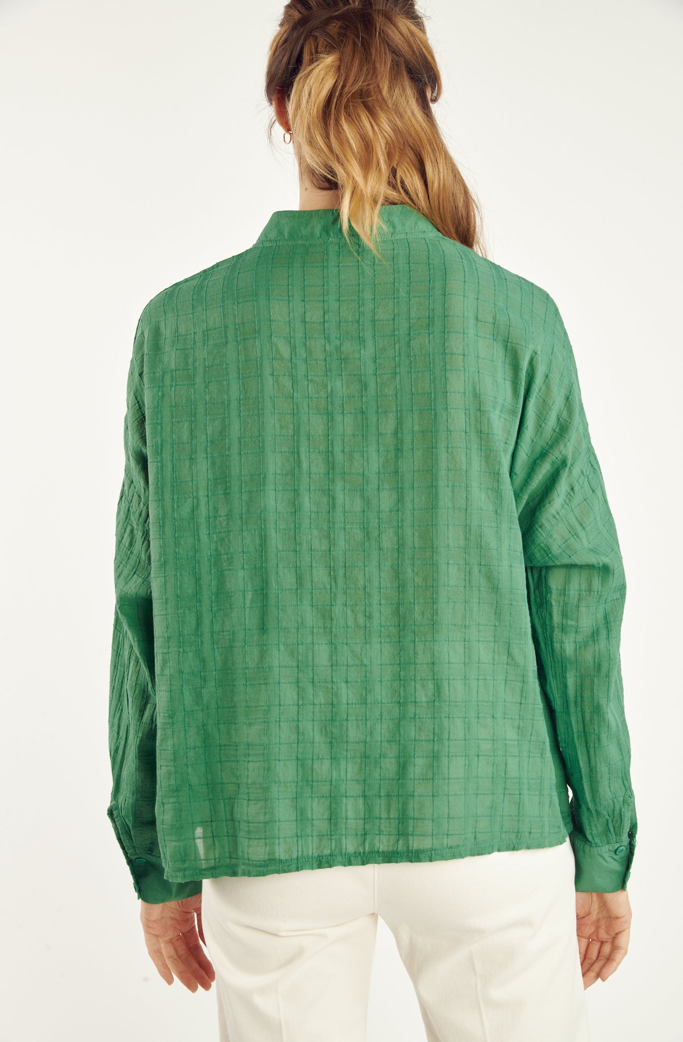 BLOUSE VOILE TEXTURÉ CÉCILE VERT