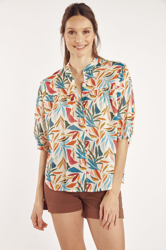 BLOUSE PEINTRE CYNTHIA FEUILLES