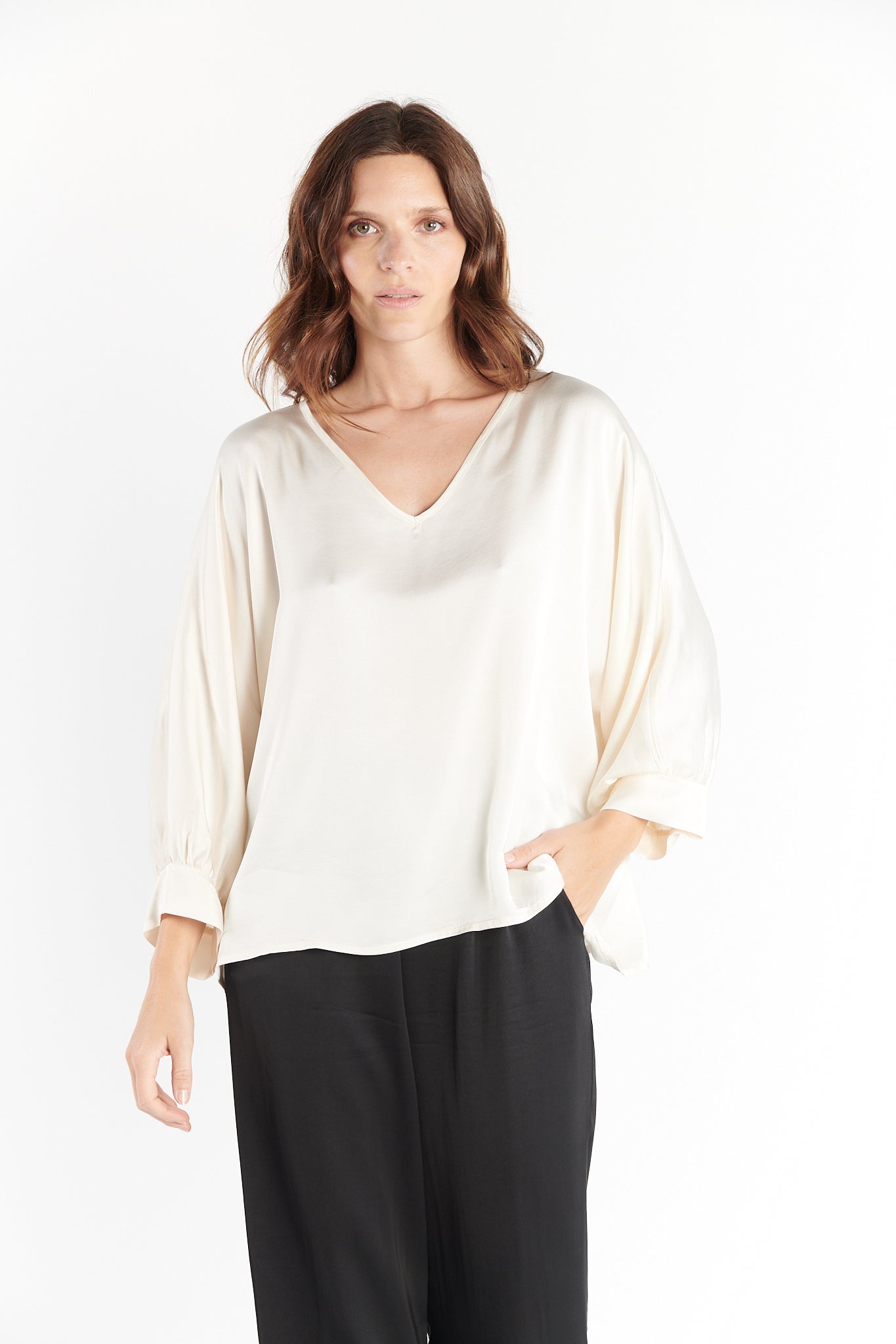 BLOUSE OVER COL V DJANET NATUREL