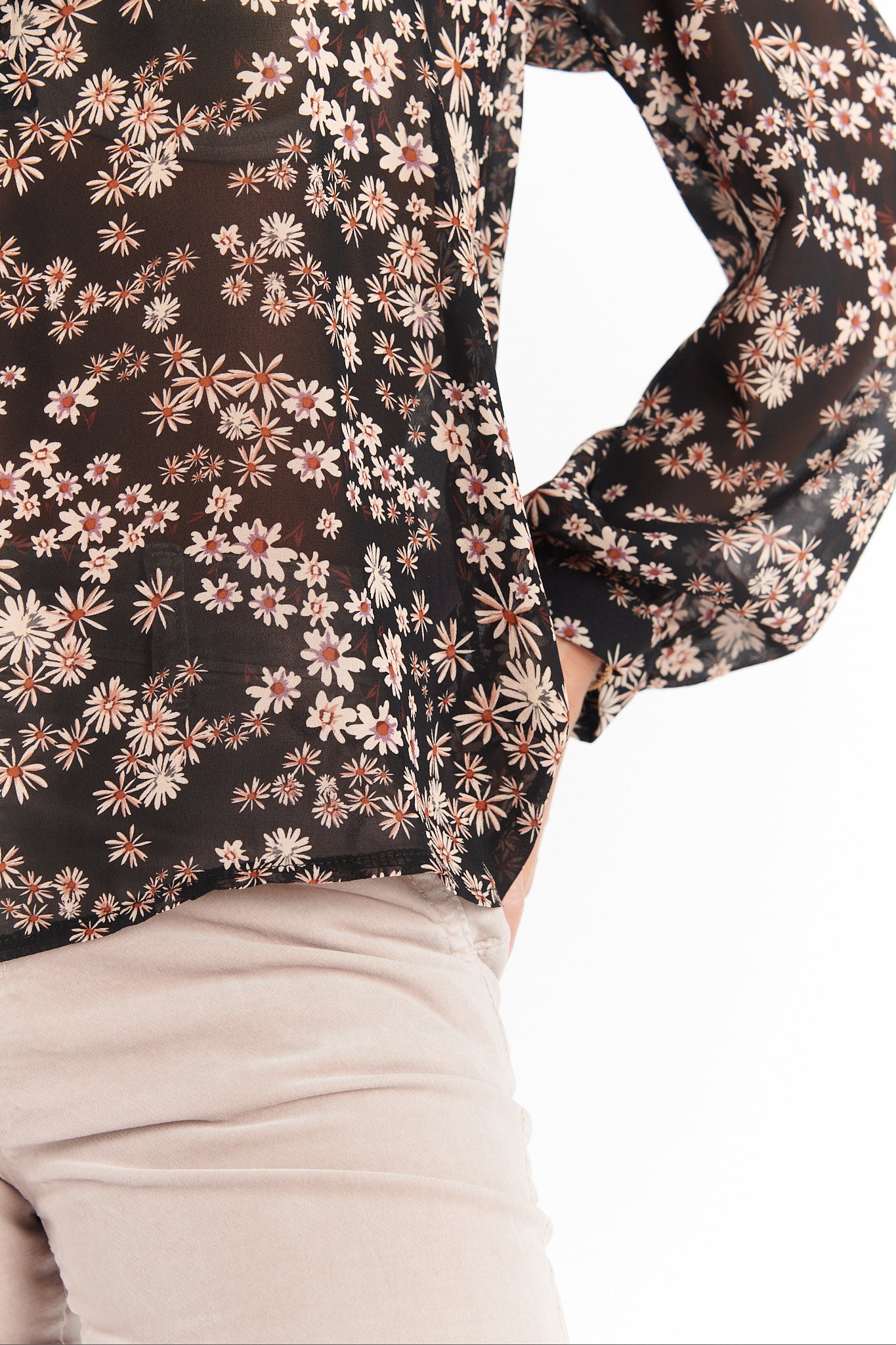 BLOUSE DIONA IMPRIMÉ NOIR FLEUR