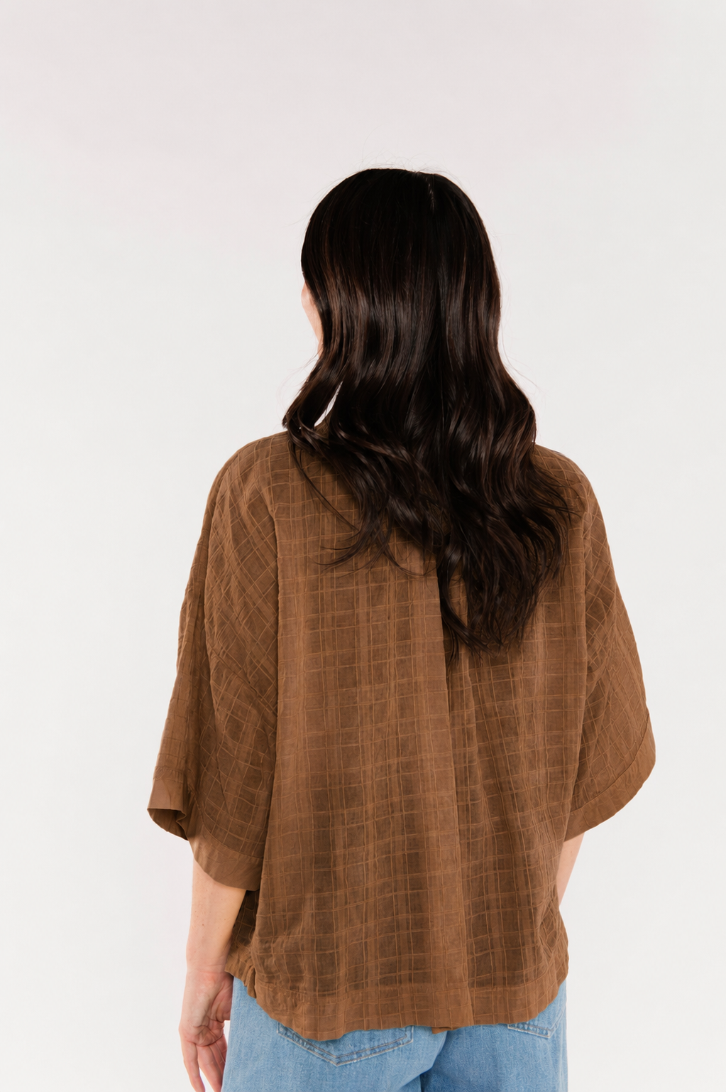 BLOUSE EN VOILE DE COTON ÉLARA MARRON