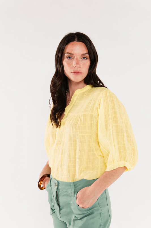 BLOUSE EN VOILE DE COTON ÈVE-LINE MIMOSA