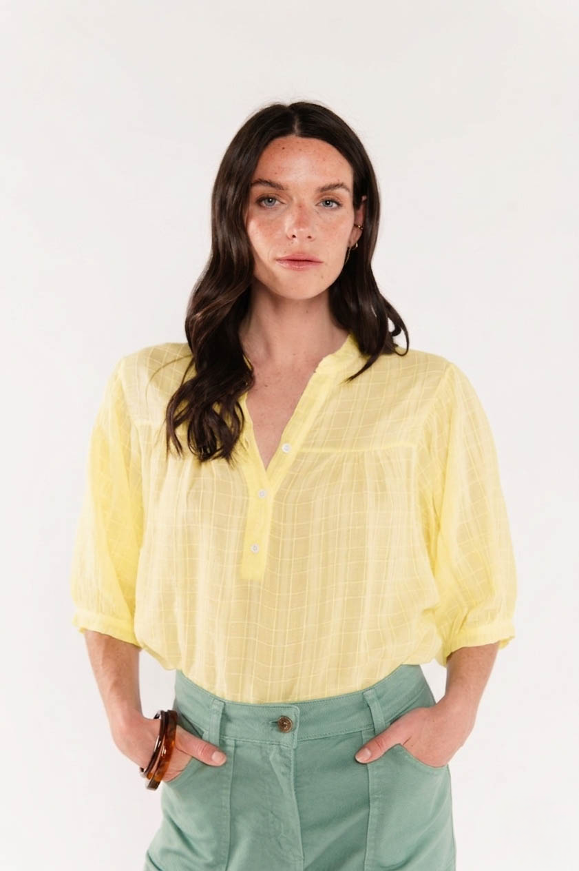 BLOUSE EN VOILE DE COTON ÈVE-LINE MIMOSA