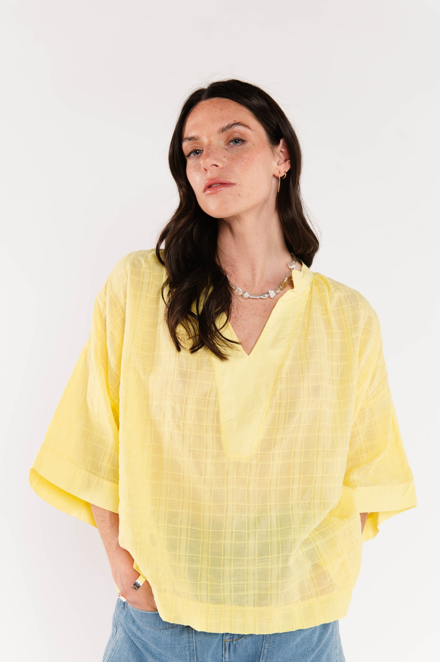 BLOUSE EN VOILE DE COTON ÉLARA MIMOSA