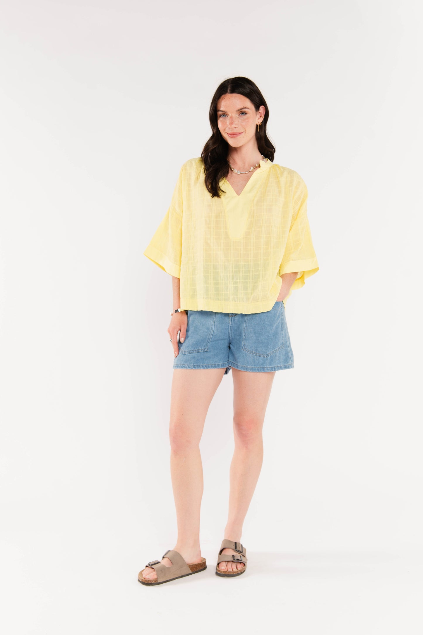BLOUSE EN VOILE DE COTON ÉLARA MIMOSA