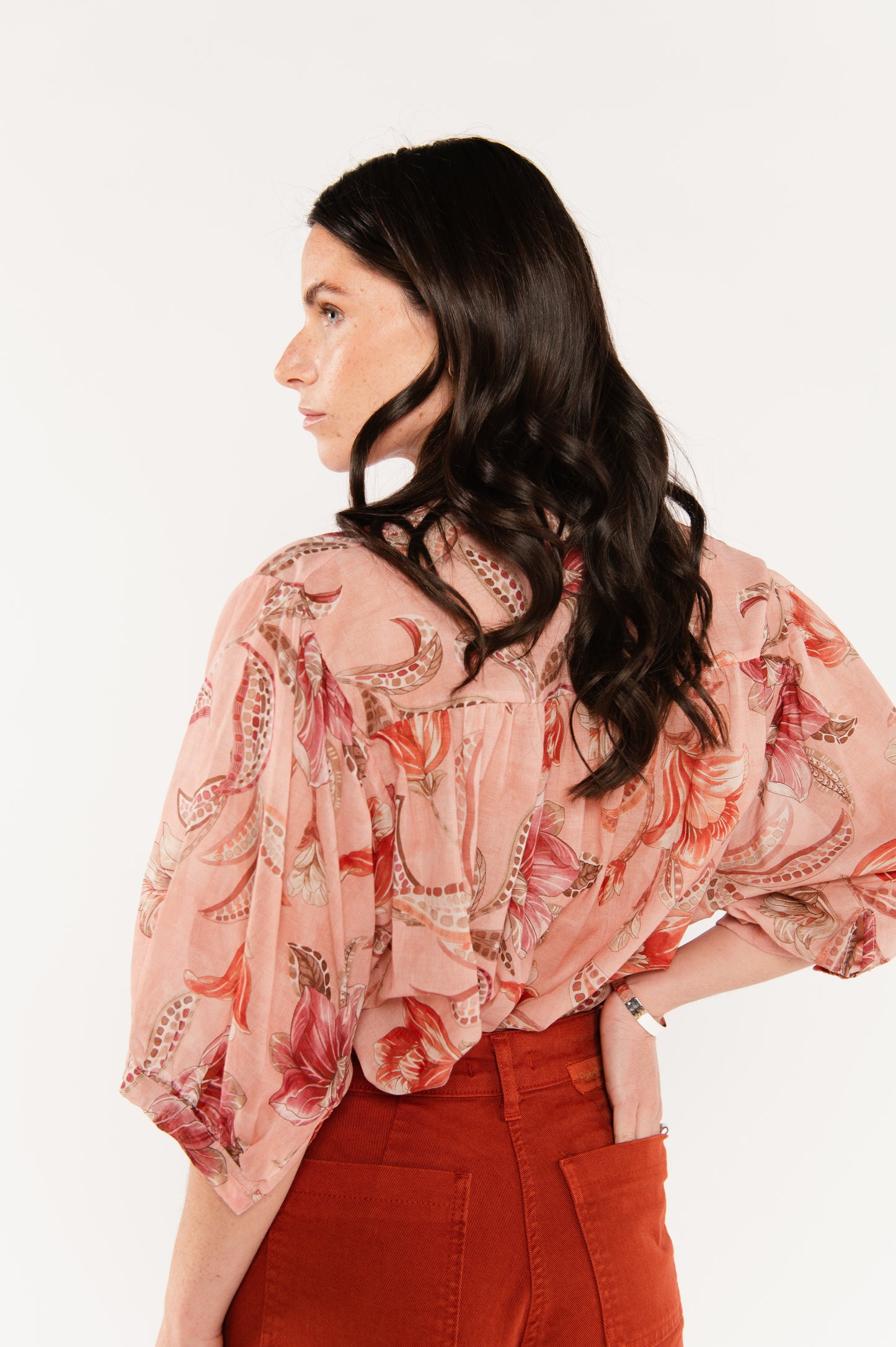 BLOUSE FLEURIE ÉLINE ROSE