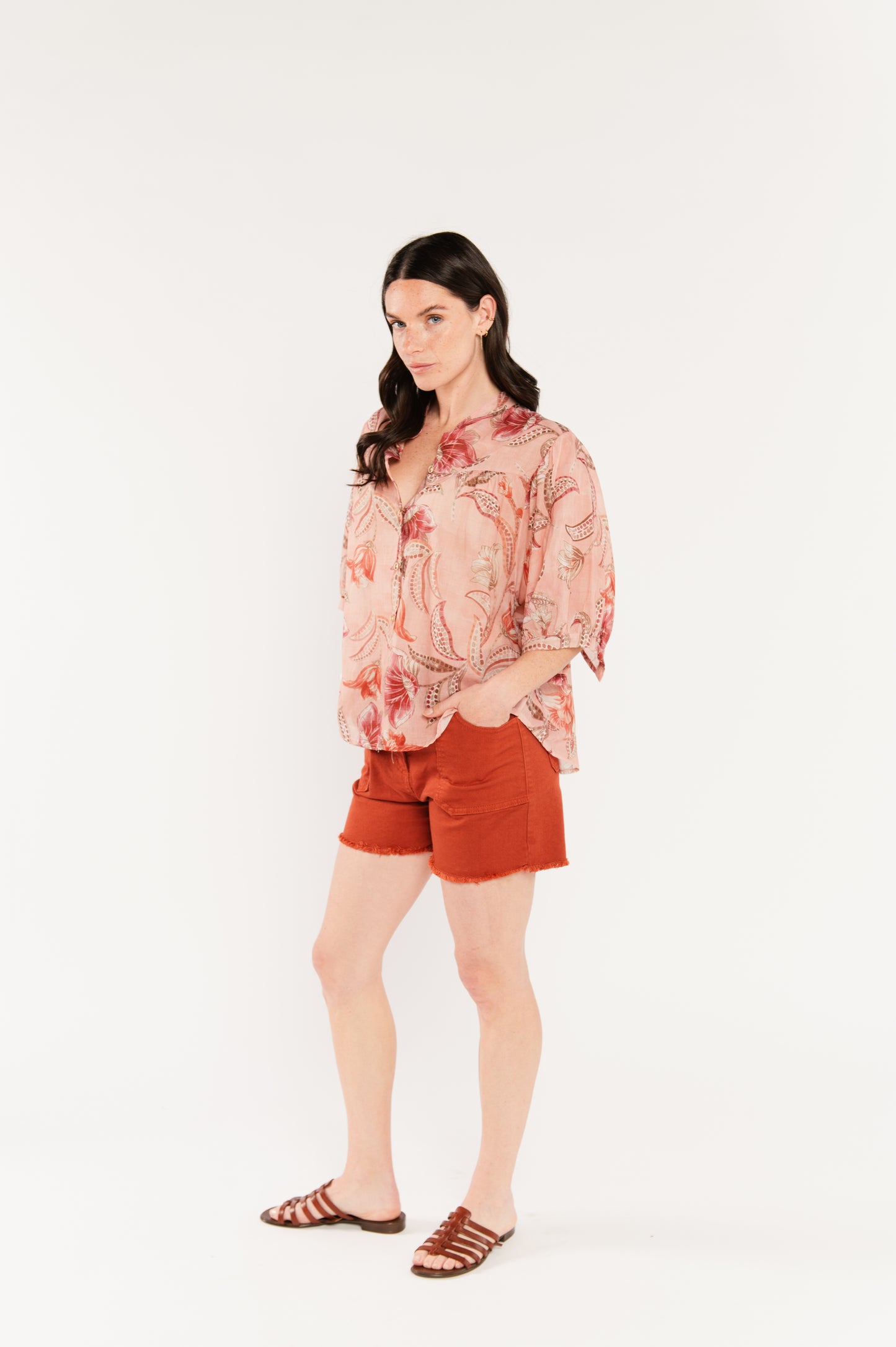 BLOUSE FLEURIE ÉLINE ROSE