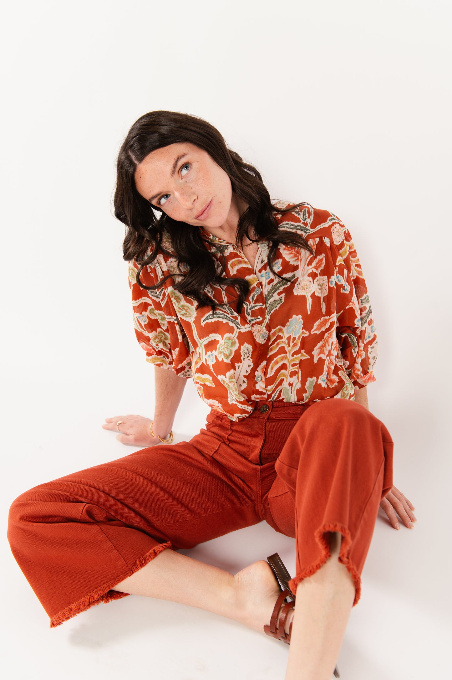 BLOUSE À FLEURS ÉLIANE PAPRIKA