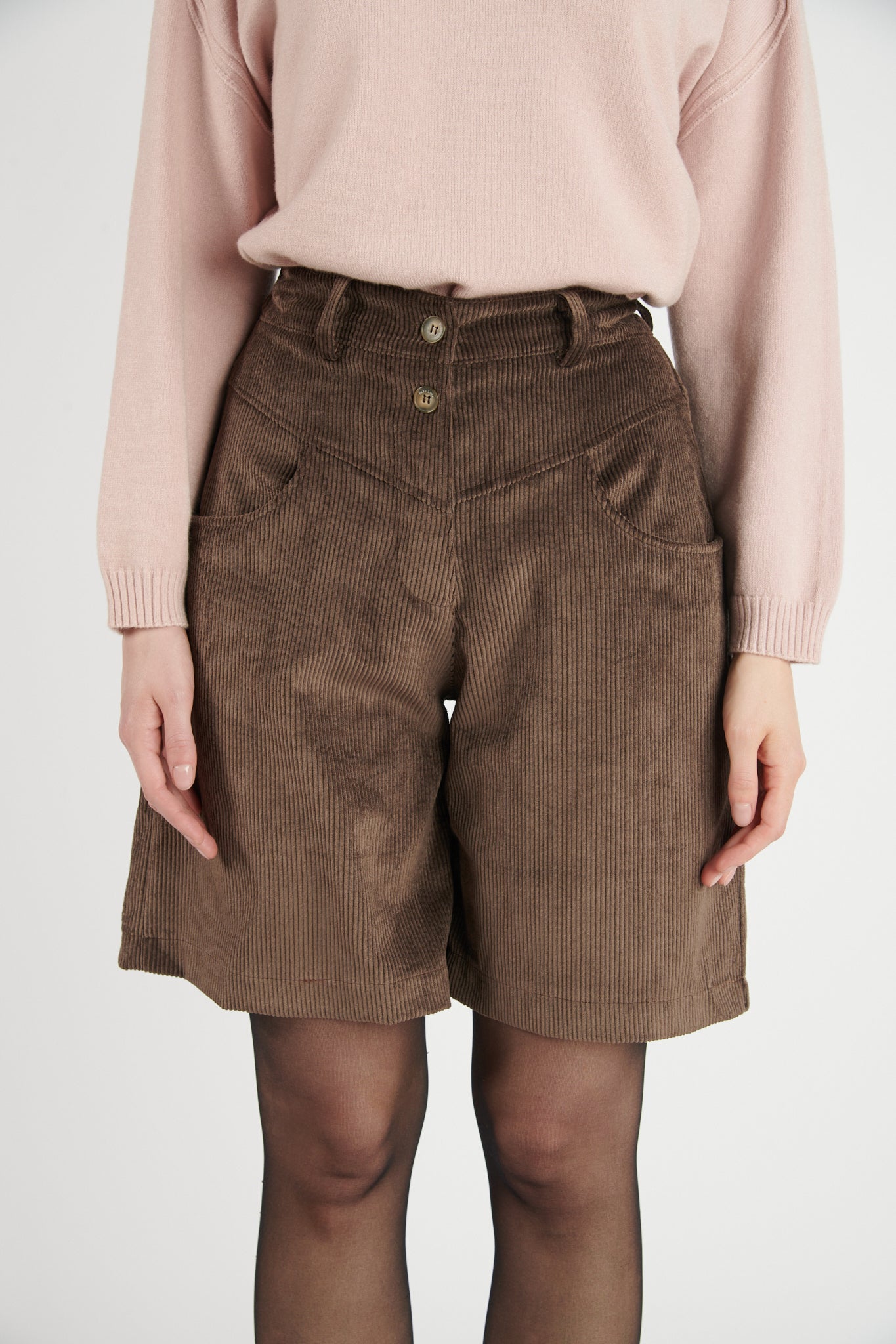 BERMUDA LONG VELOURS DAMON CHOCO