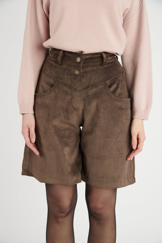 BERMUDA LONG VELOURS DAMON CHOCO