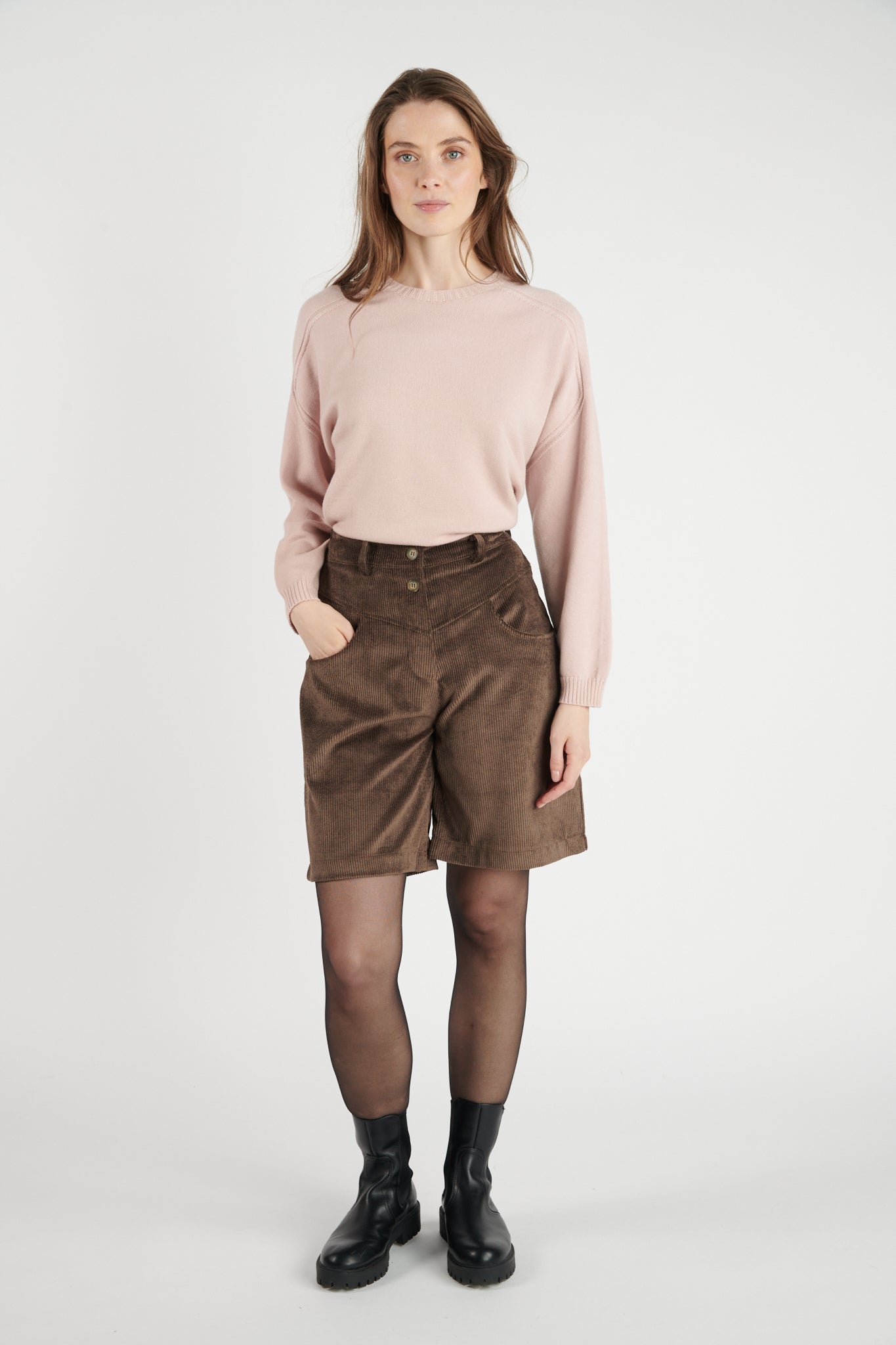 BERMUDA LONG VELOURS DAMON CHOCO