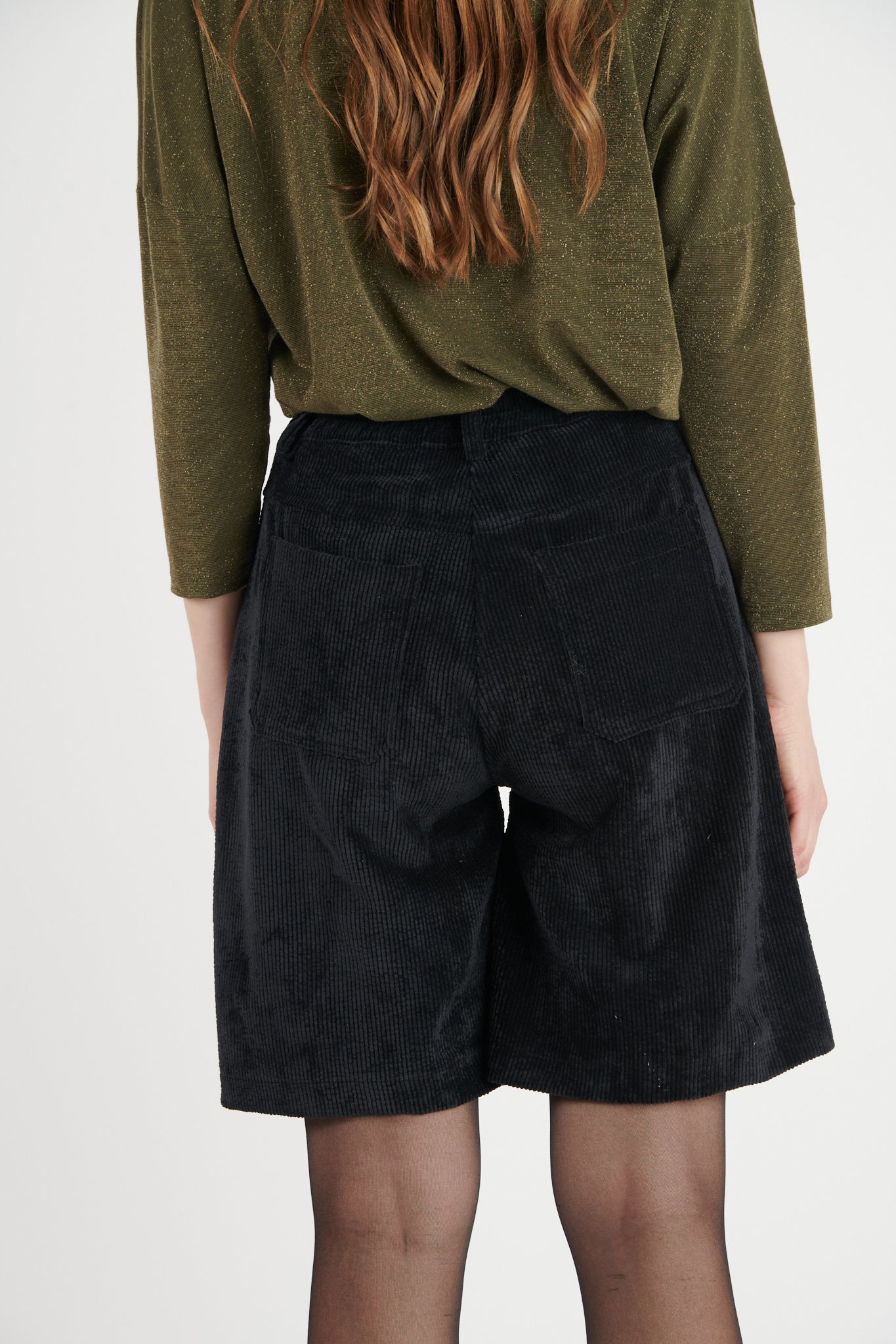 BERMUDA LONG VELOURS DAMON NOIR