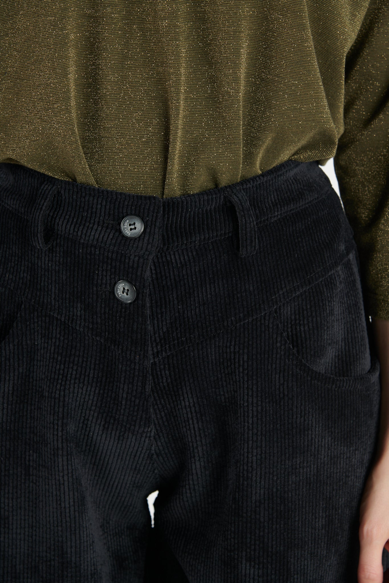 BERMUDA LONG VELOURS DAMON NOIR