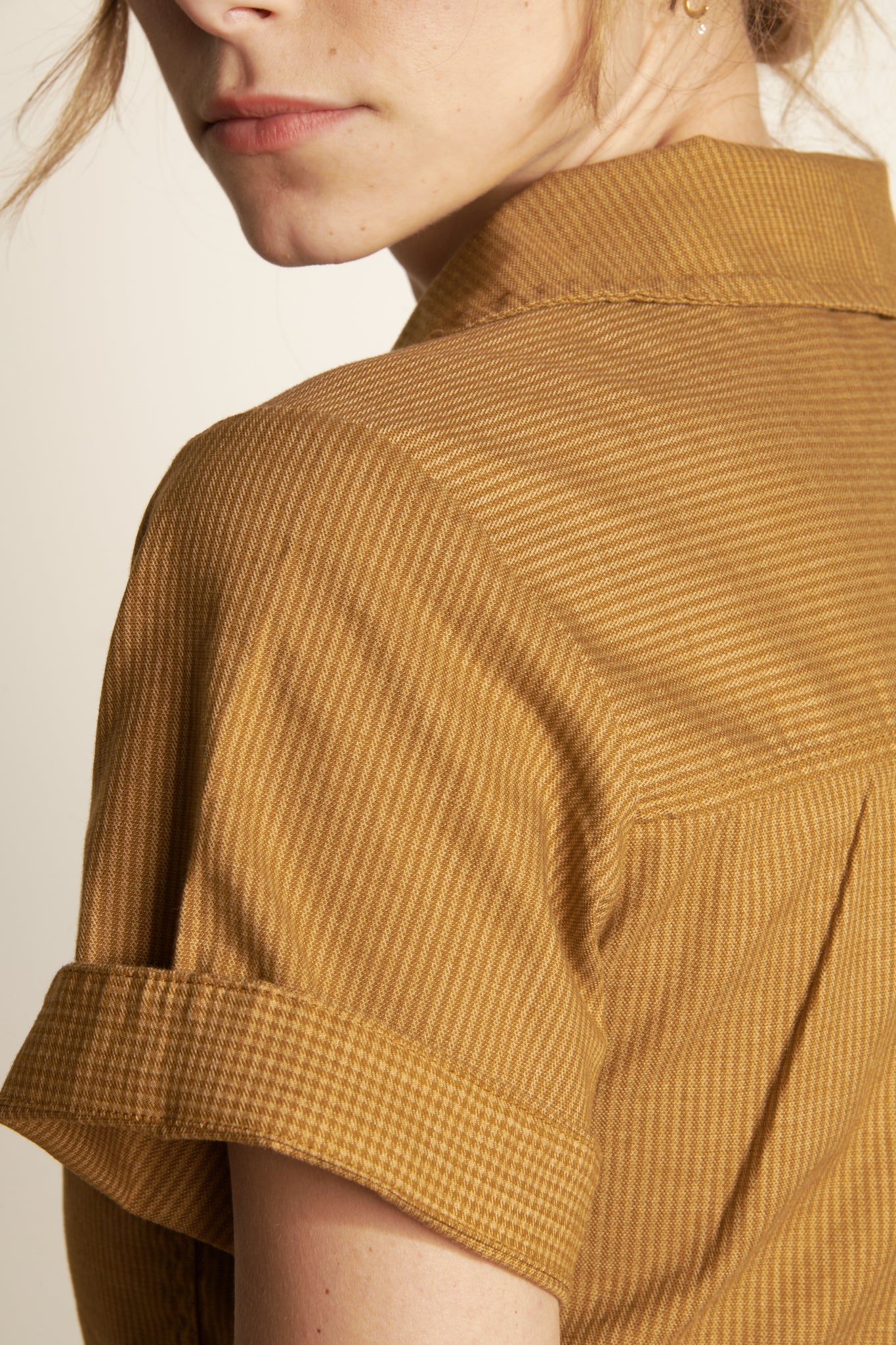 FINE STRIPED JUMPSUIT - AMBER
