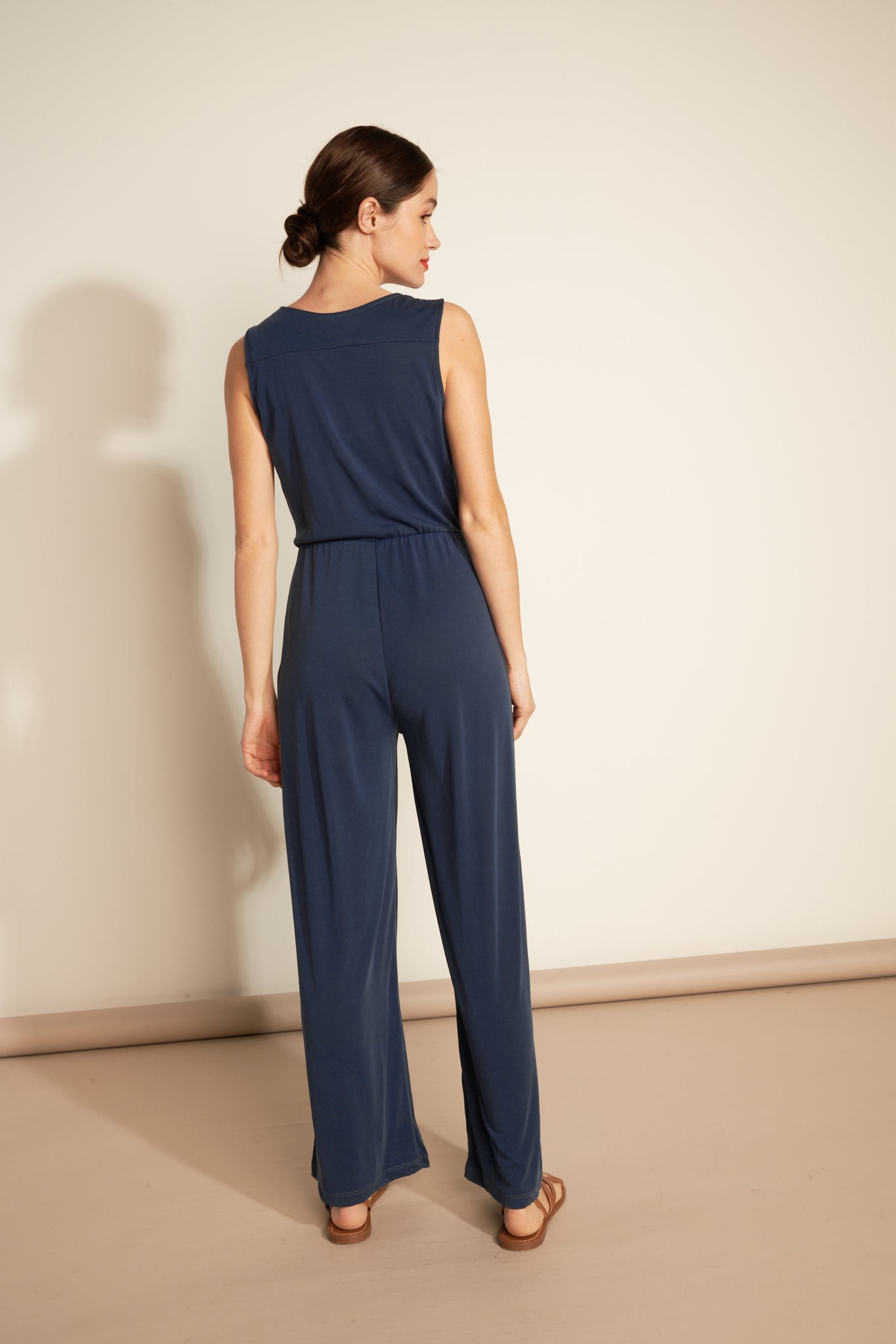 ALISSANDRE MARINE WRAP-OVER JUMPSUIT