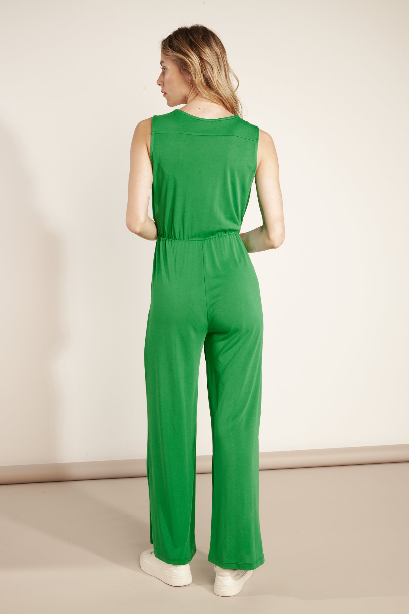 ALISSANDRE GREEN WRAP JUMPSUIT