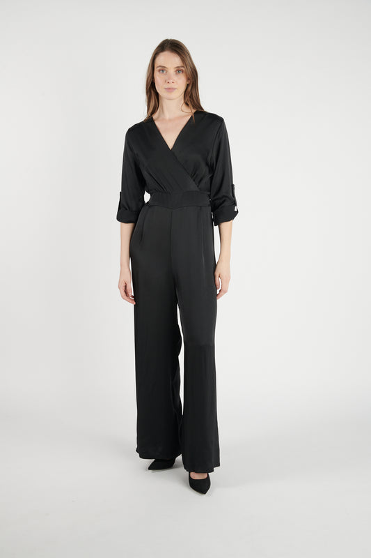 COMBINAISON SATINÉE DORIANE NOIR