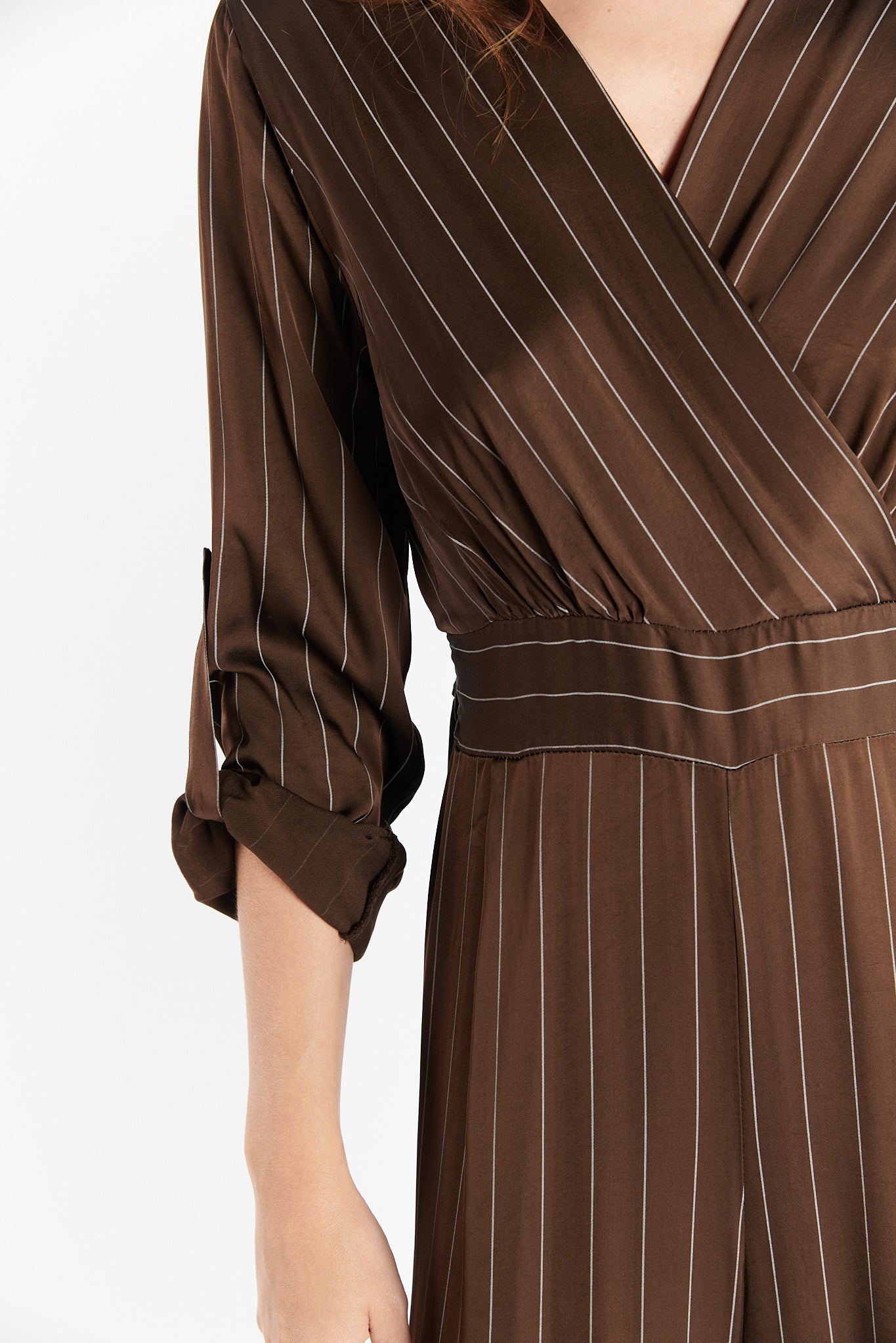 COMBIPANTALON FLUIDE DELPHINE RAYURES EBENE