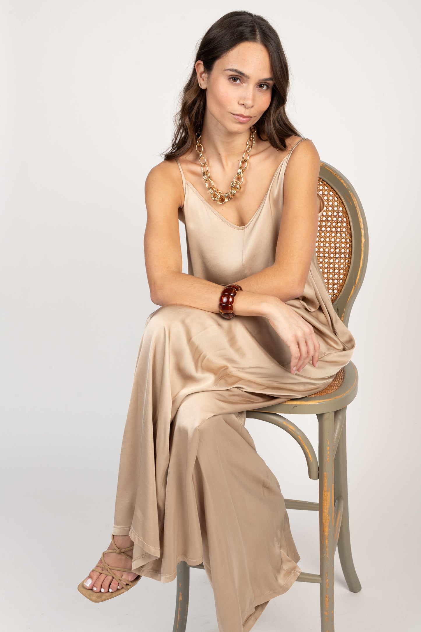 COMBINAISON SATINÉE FLAVIE BEIGE