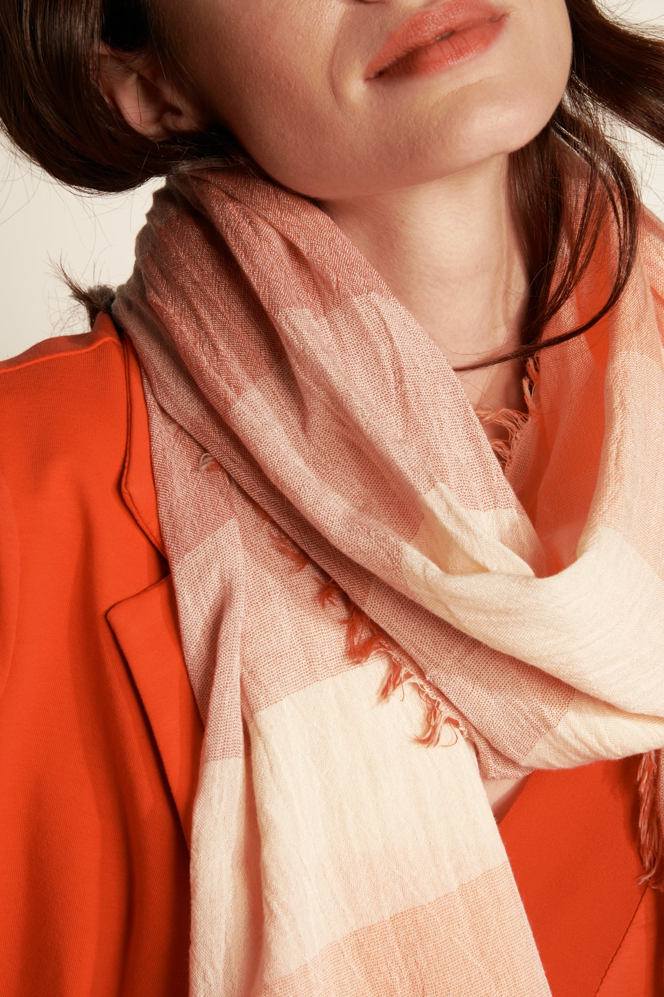 BROAD STRIPED SCARF - ORANGE MEL(3)