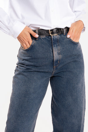 CEINTURE EN CUIR NOIRE - BARNABÉ