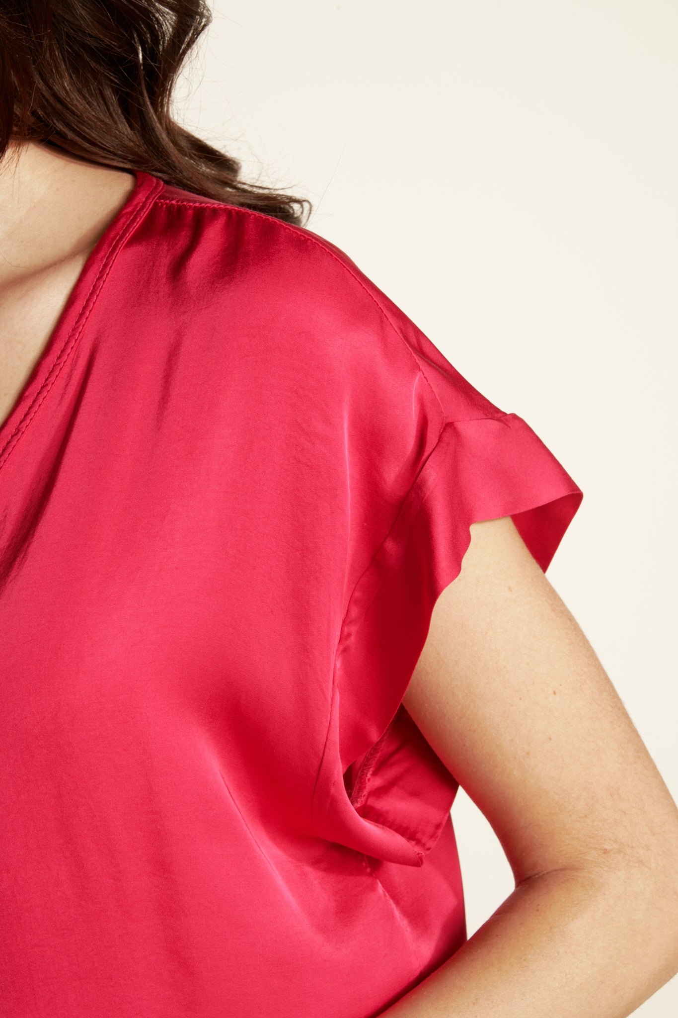 SHORT Knotted SILKY SHIRT (FA240C05Q) - FUSHIA