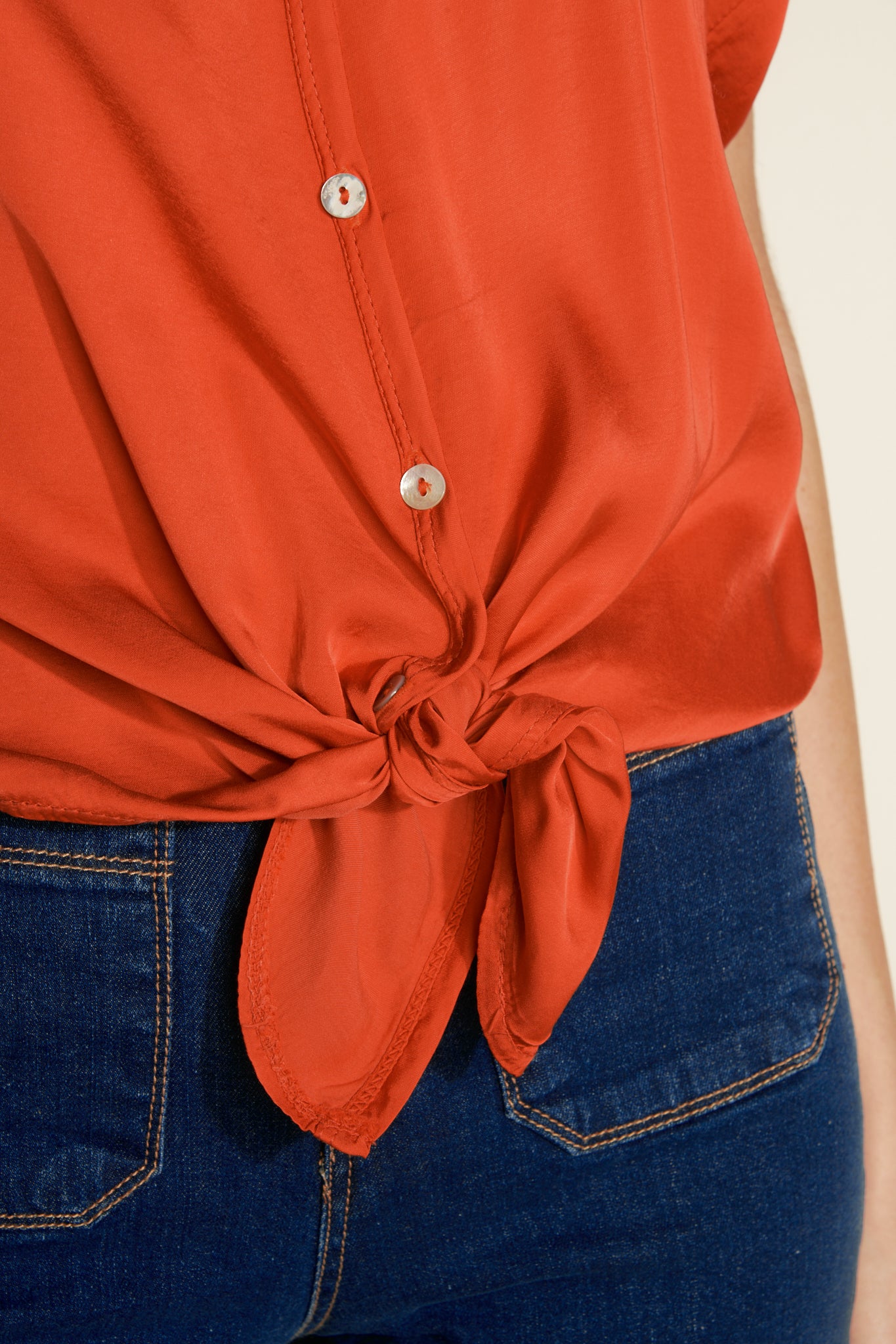 CHEMISE NOUÉE AUGUSTINE ORANGEADE