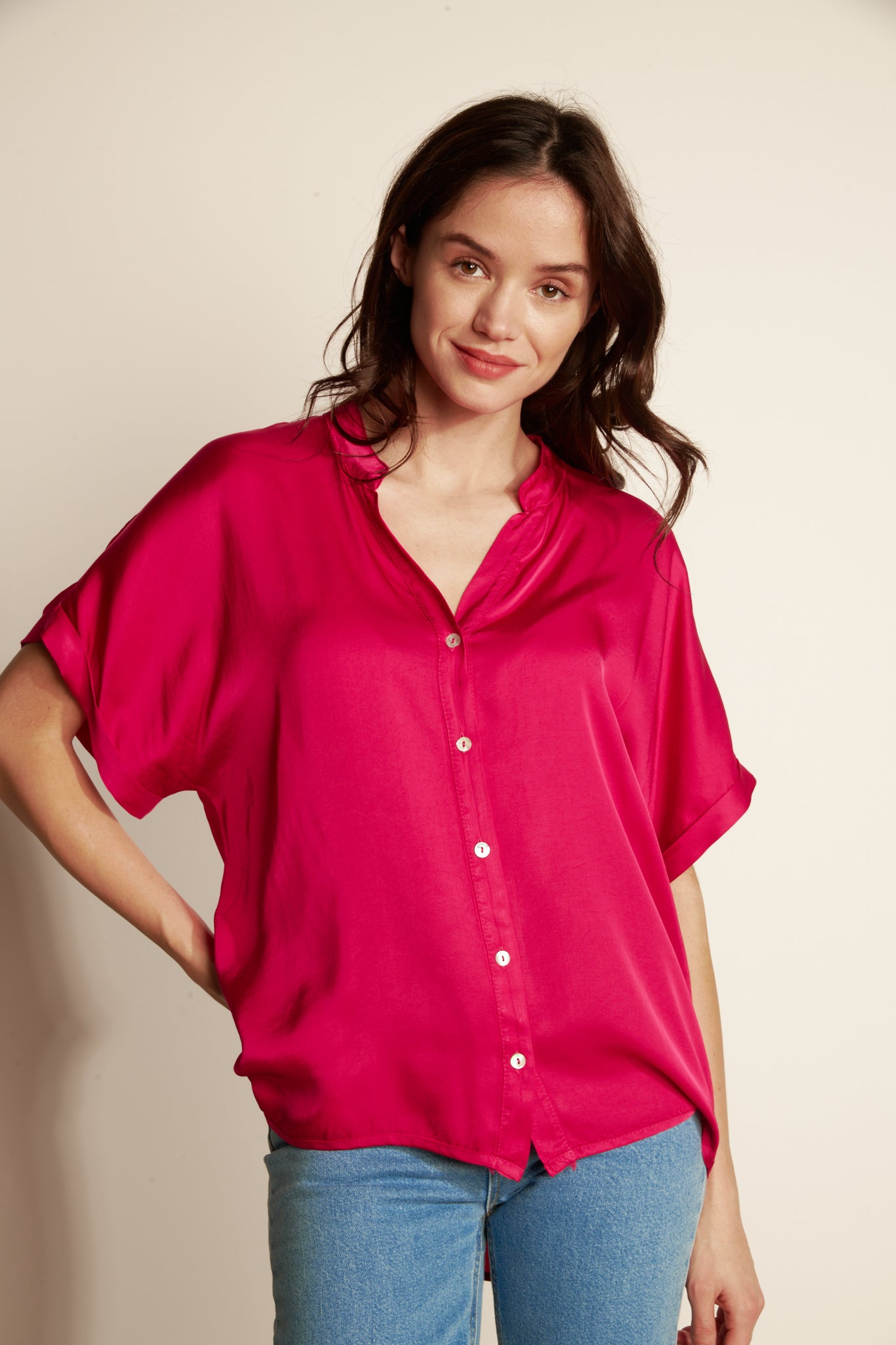 OVER SLIKY SHIRT (FA662C05Q) - FUSHIA