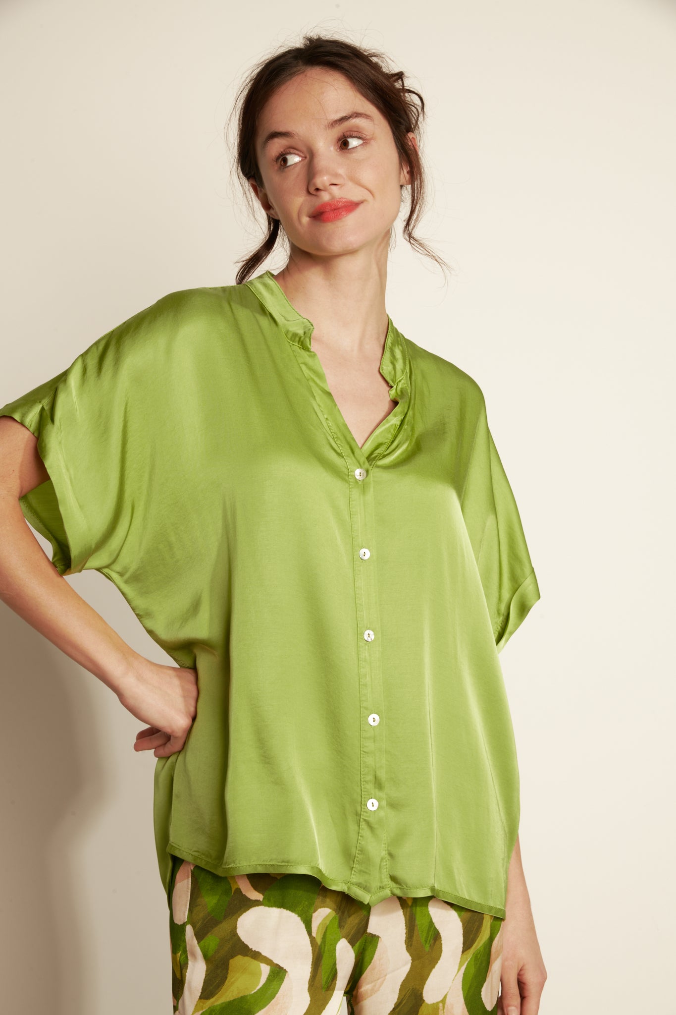 OVER SLIKY SHIRT (FA662C05Q) - PISTACHIO