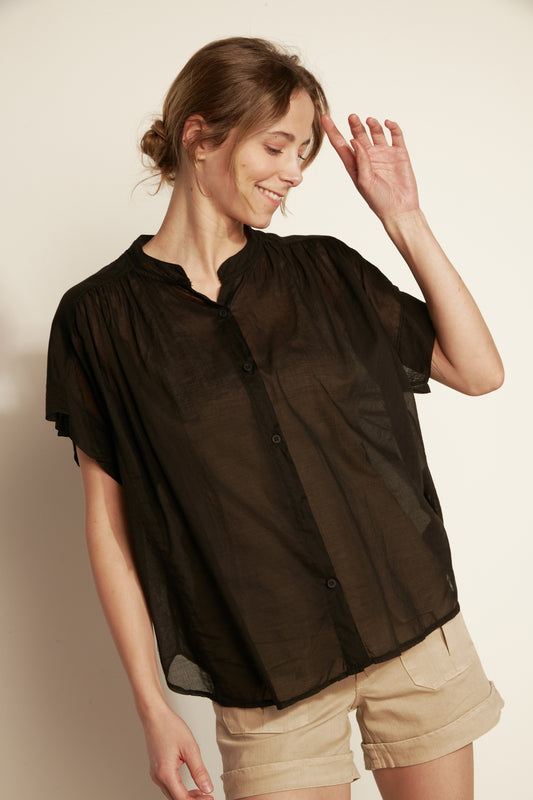 CHEMISE VOILE DE COTON ANGIE NOIR