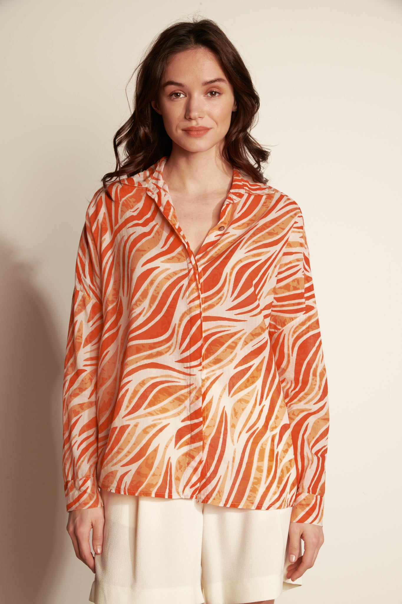 CHEMISE VOILE DE COTON ANYA ORANGE
