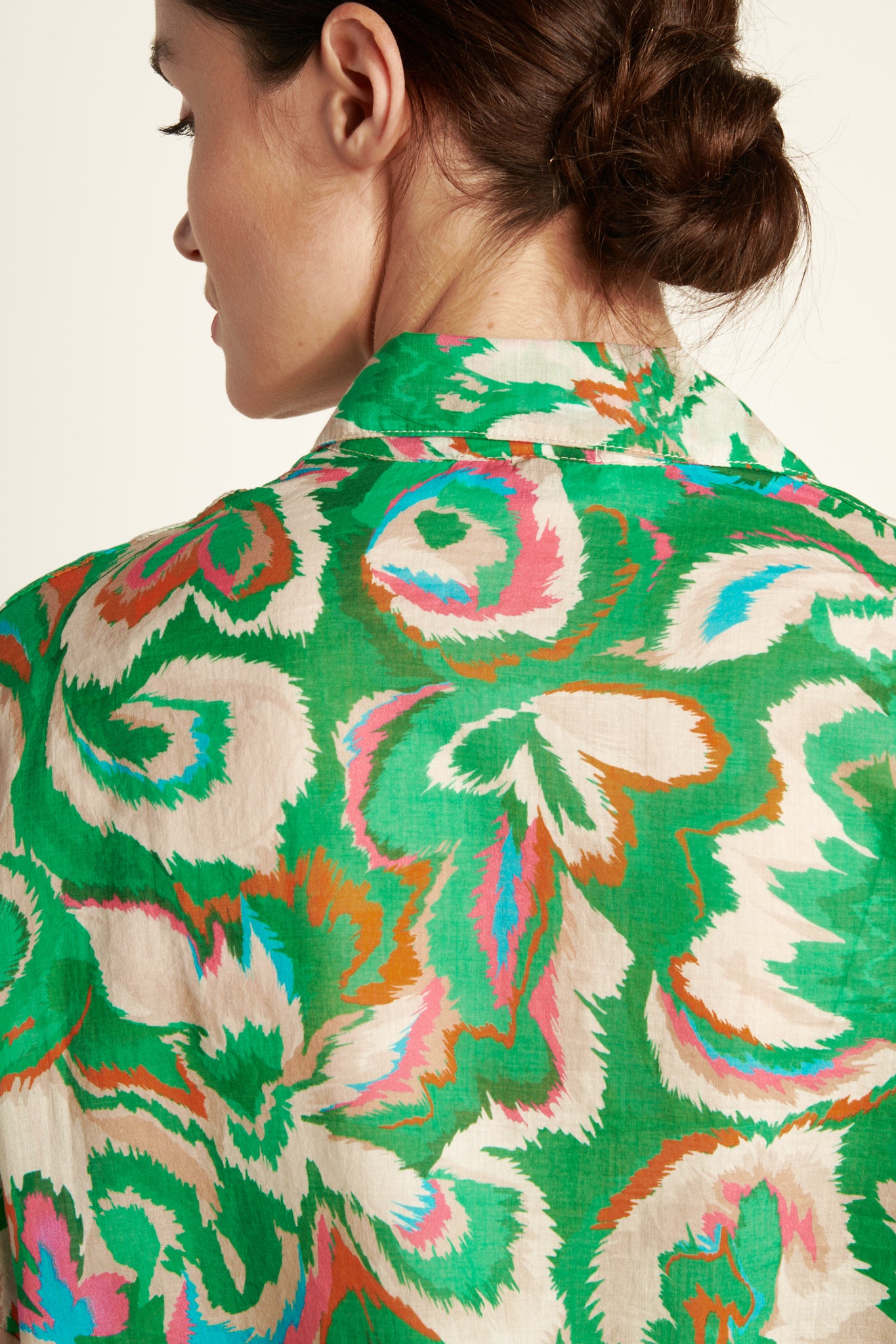 ANYA GREEN COTTON VOILE SHIRT