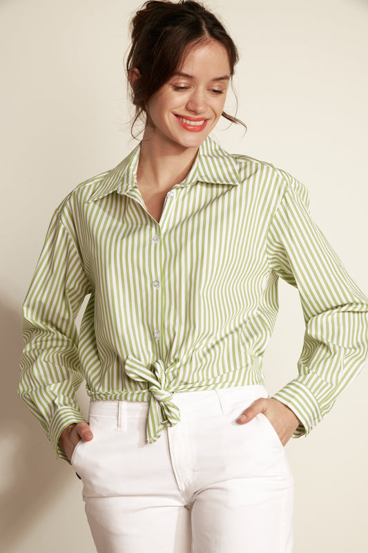 CHEMISE ADELINE NOUÉE PISTACHE