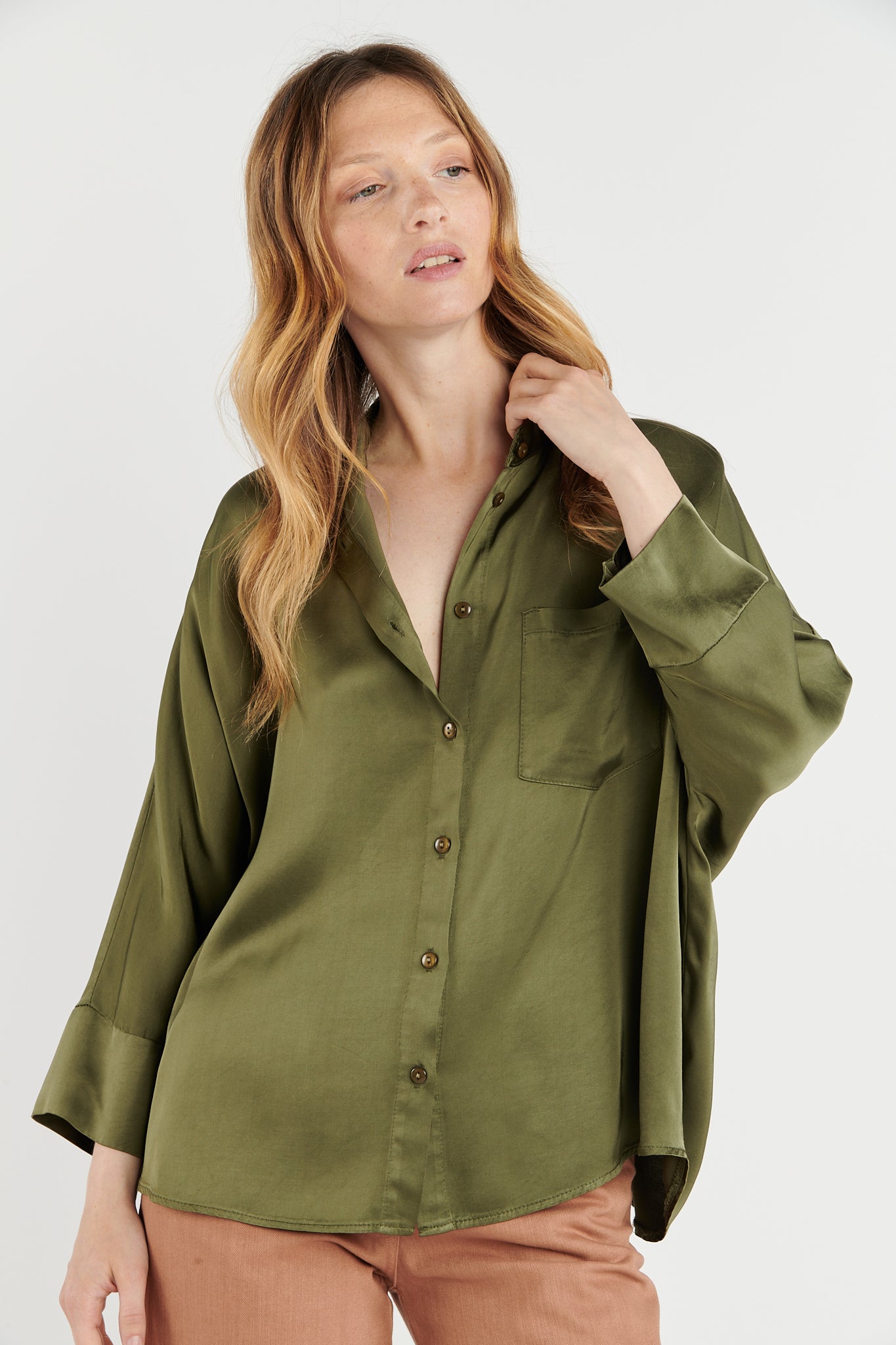 CHEMISE OVERSIZE BECCA KAKI