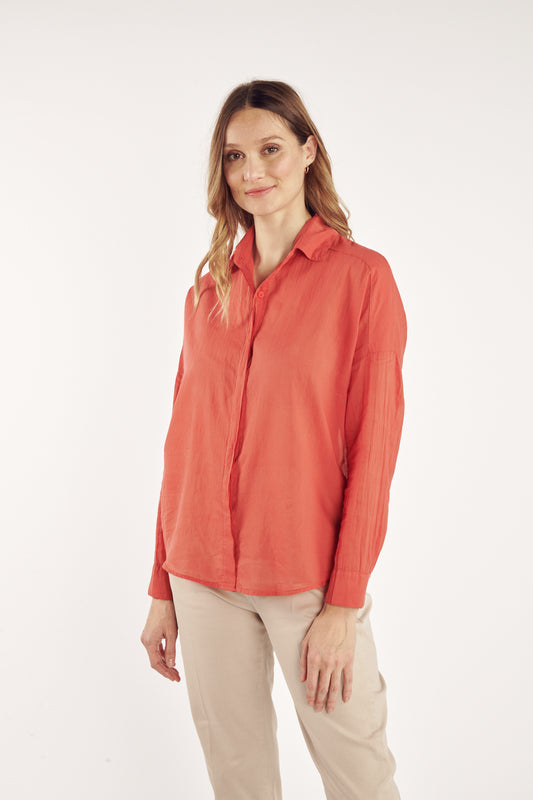 CHEMISE VOILE DE COTON CALI CORAIL
