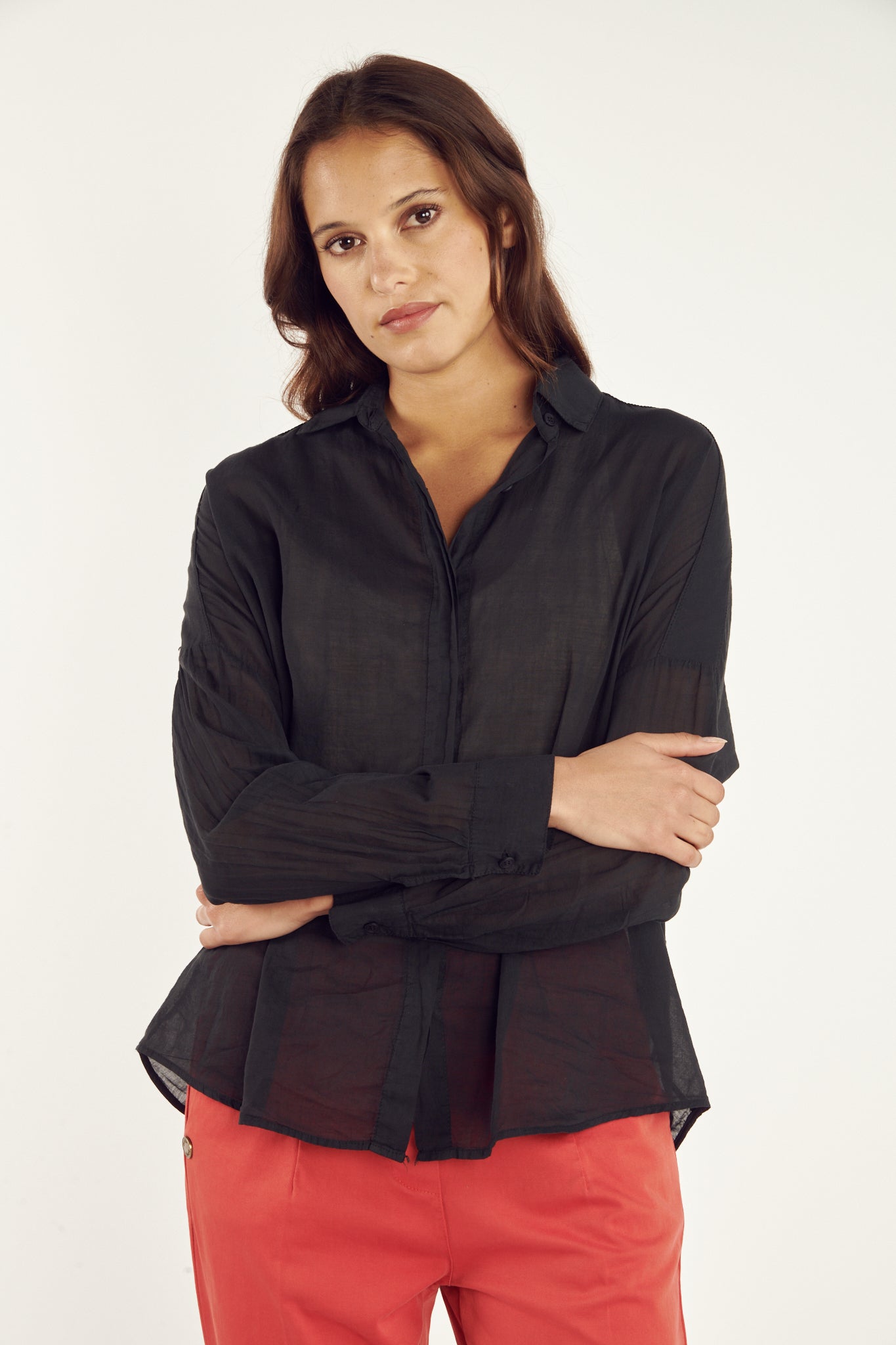 CHEMISE VOILE DE COTON CALI NOIR