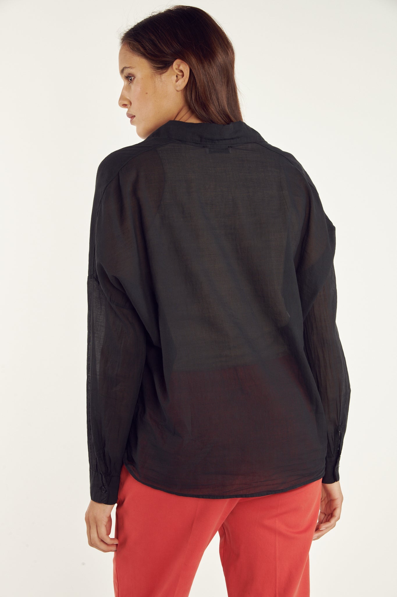 CHEMISE VOILE DE COTON CALI NOIR