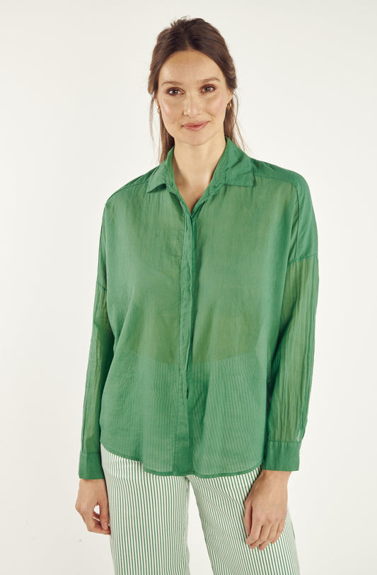 CHEMISE VOILE DE COTON CALI VERT