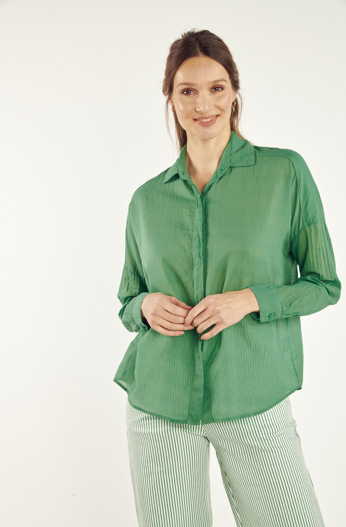 CHEMISE VOILE DE COTON CALI VERT