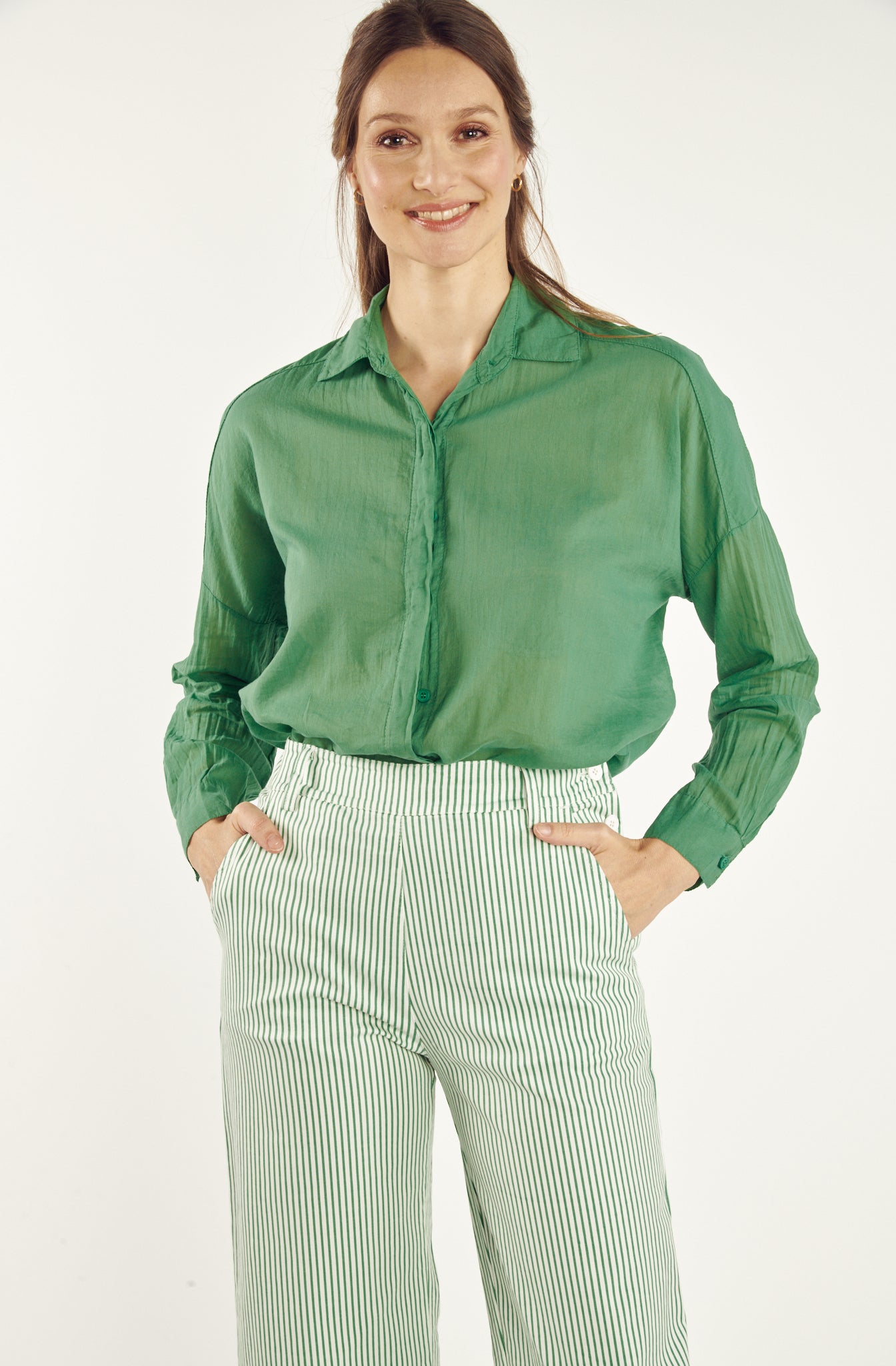 CHEMISE VOILE DE COTON CALI VERT