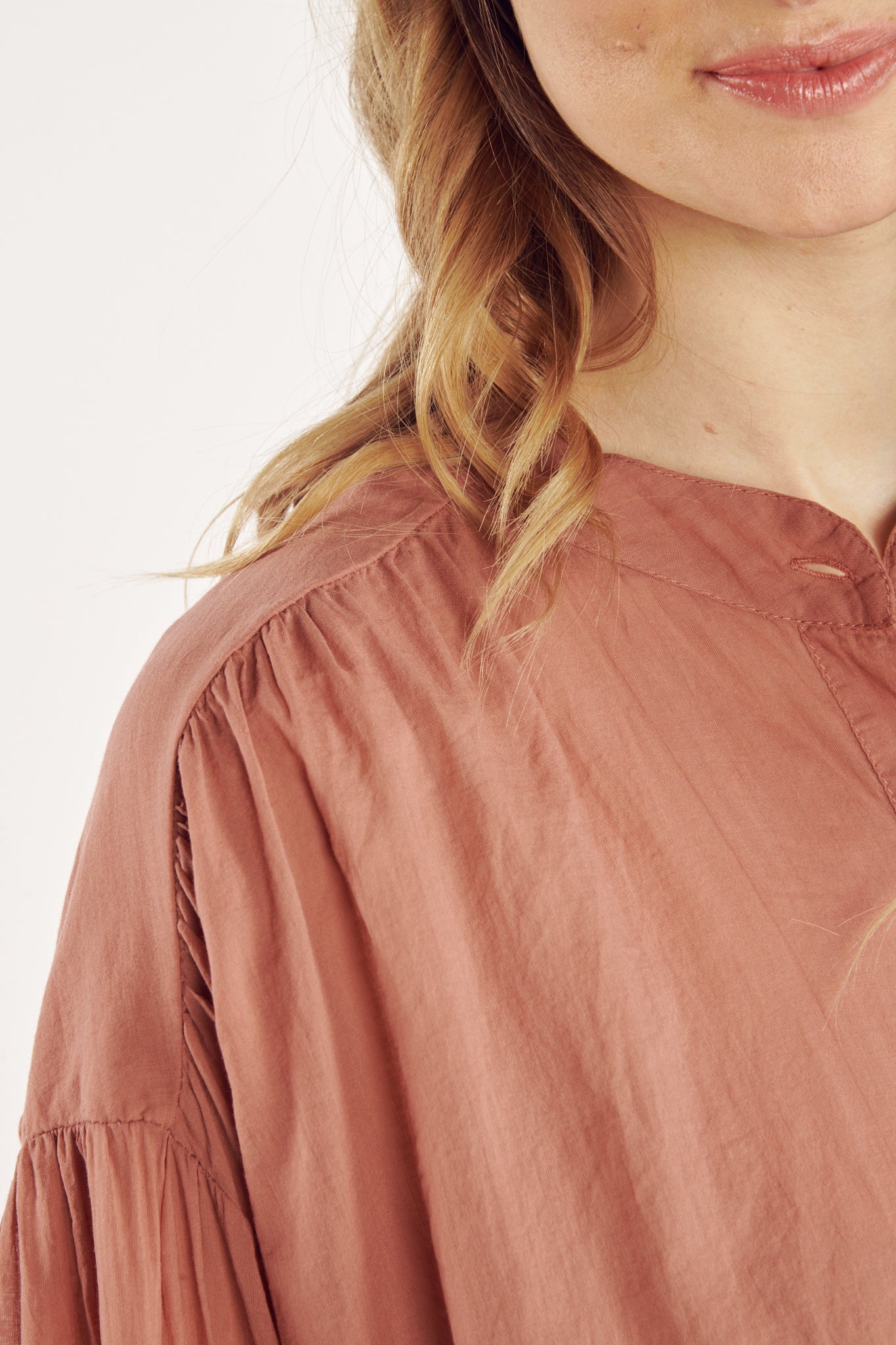CHEMISE AMPLE VOILE DE COTON CYRIELLE CANNELLE