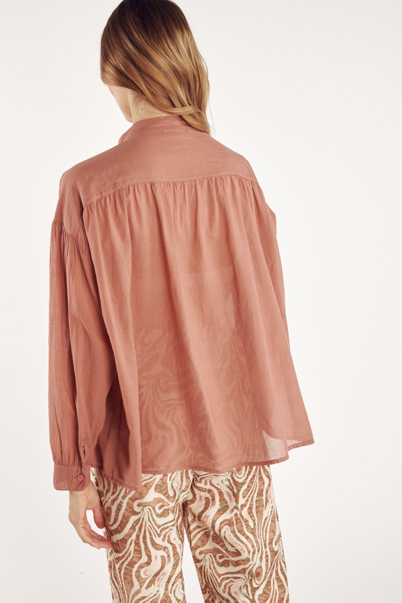 CHEMISE AMPLE VOILE DE COTON CYRIELLE CANNELLE