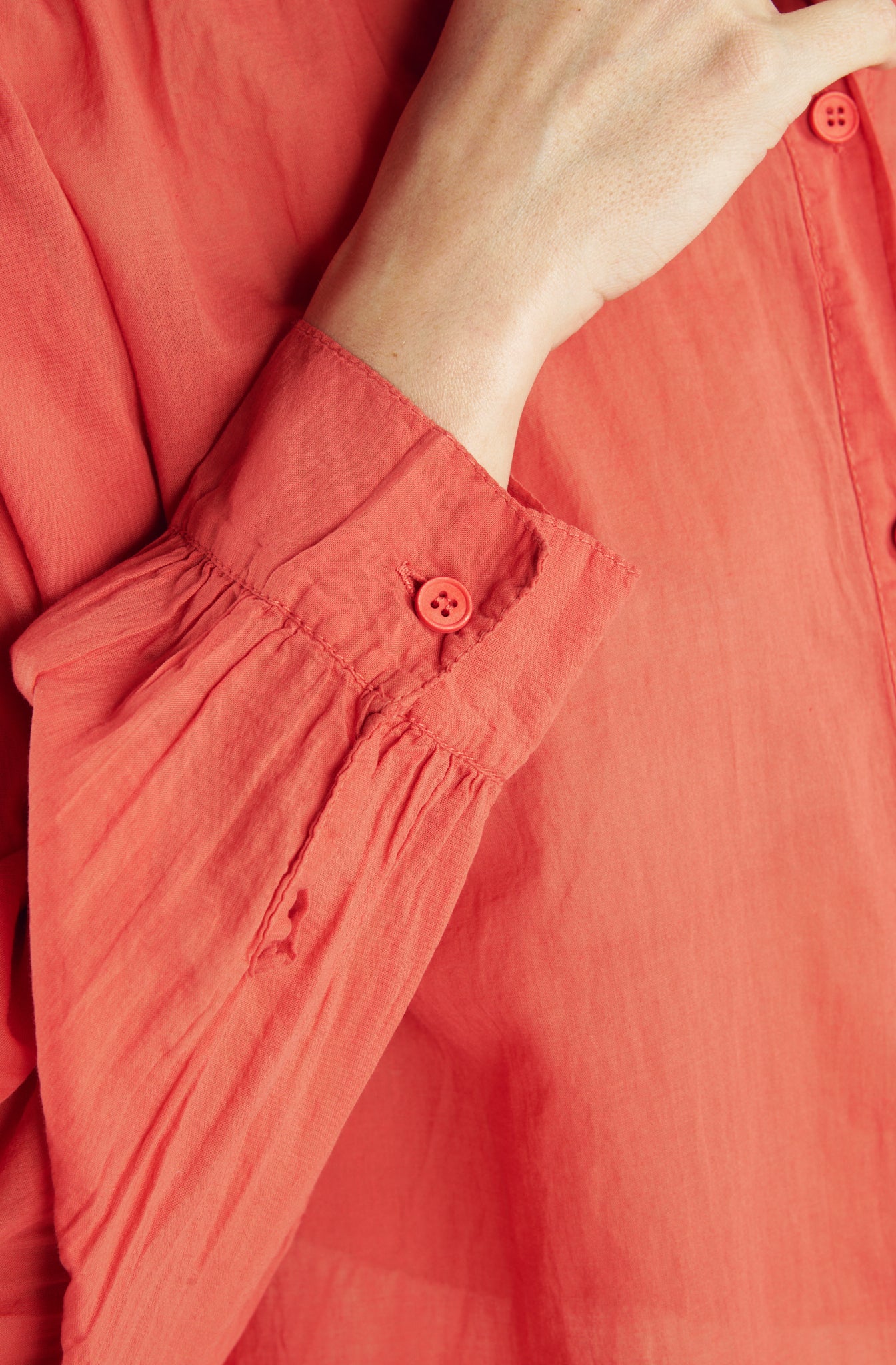 CHEMISE AMPLE VOILE DE COTON CYRIELLE CORAIL