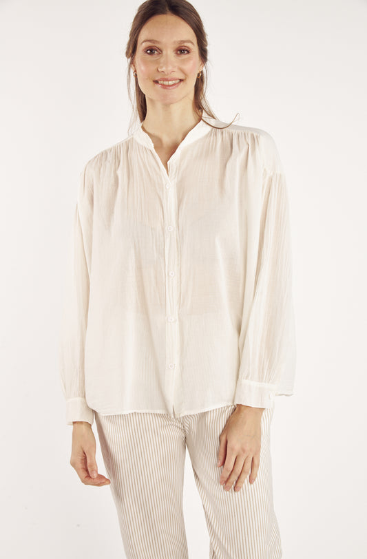 CHEMISE AMPLE VOILE DE COTON CYRIELLE NATUREL